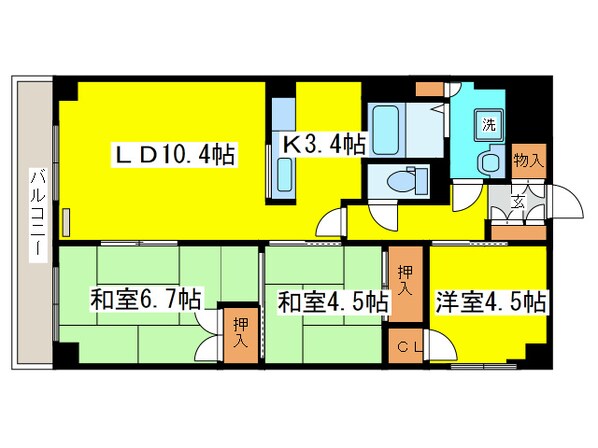 オークコート141の物件間取画像